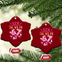 Funny Gen Z Alpha Gift Ceramic Ornament Six Seven Meme Soccer Lover