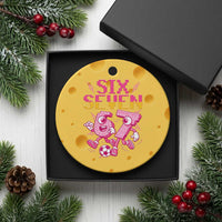 Funny Gen Z Alpha Gift Ceramic Ornament Six Seven Meme Soccer Lover