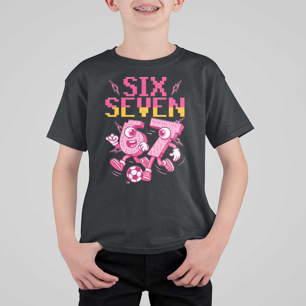 Funny Gen Z Alpha Gift T Shirt For Kid Six Seven Meme Soccer Lover