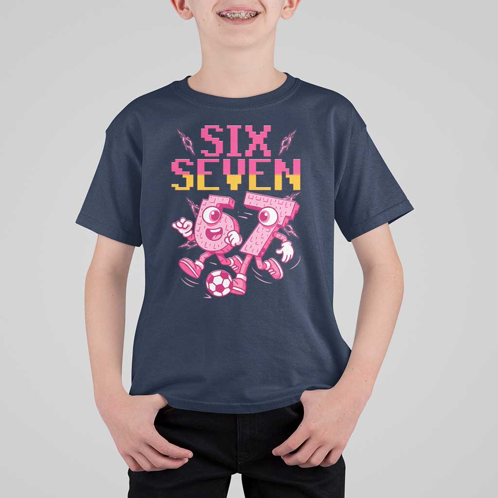 Funny Gen Z Alpha Gift T Shirt For Kid Six Seven Meme Soccer Lover