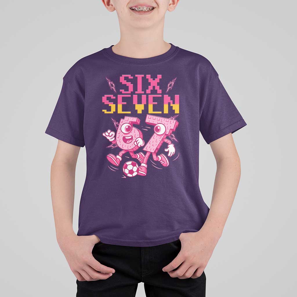 Funny Gen Z Alpha Gift T Shirt For Kid Six Seven Meme Soccer Lover