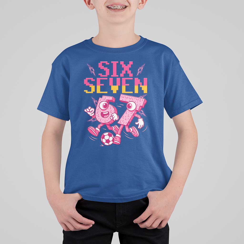 Funny Gen Z Alpha Gift T Shirt For Kid Six Seven Meme Soccer Lover