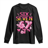Funny Gen Z Alpha Gift Long Sleeve Shirt Six Seven Meme Soccer Lover