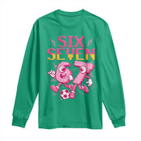 Funny Gen Z Alpha Gift Long Sleeve Shirt Six Seven Meme Soccer Lover
