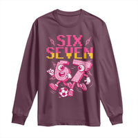 Funny Gen Z Alpha Gift Long Sleeve Shirt Six Seven Meme Soccer Lover