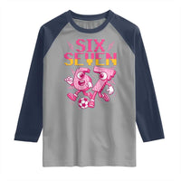 Funny Gen Z Alpha Gift Raglan Shirt Six Seven Meme Soccer Lover