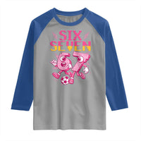Funny Gen Z Alpha Gift Raglan Shirt Six Seven Meme Soccer Lover