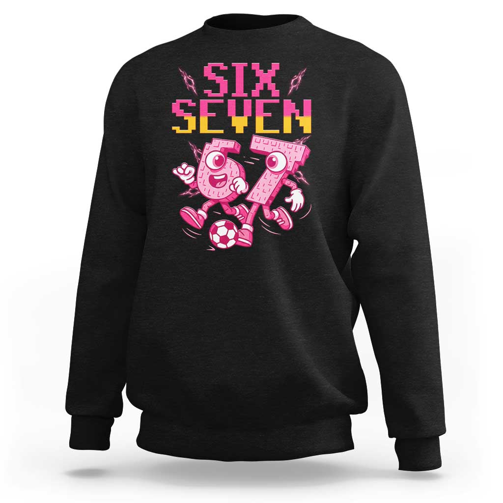 Funny Gen Z Alpha Gift Sweatshirt Six Seven Meme Soccer Lover