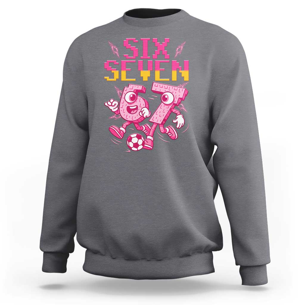 Funny Gen Z Alpha Gift Sweatshirt Six Seven Meme Soccer Lover