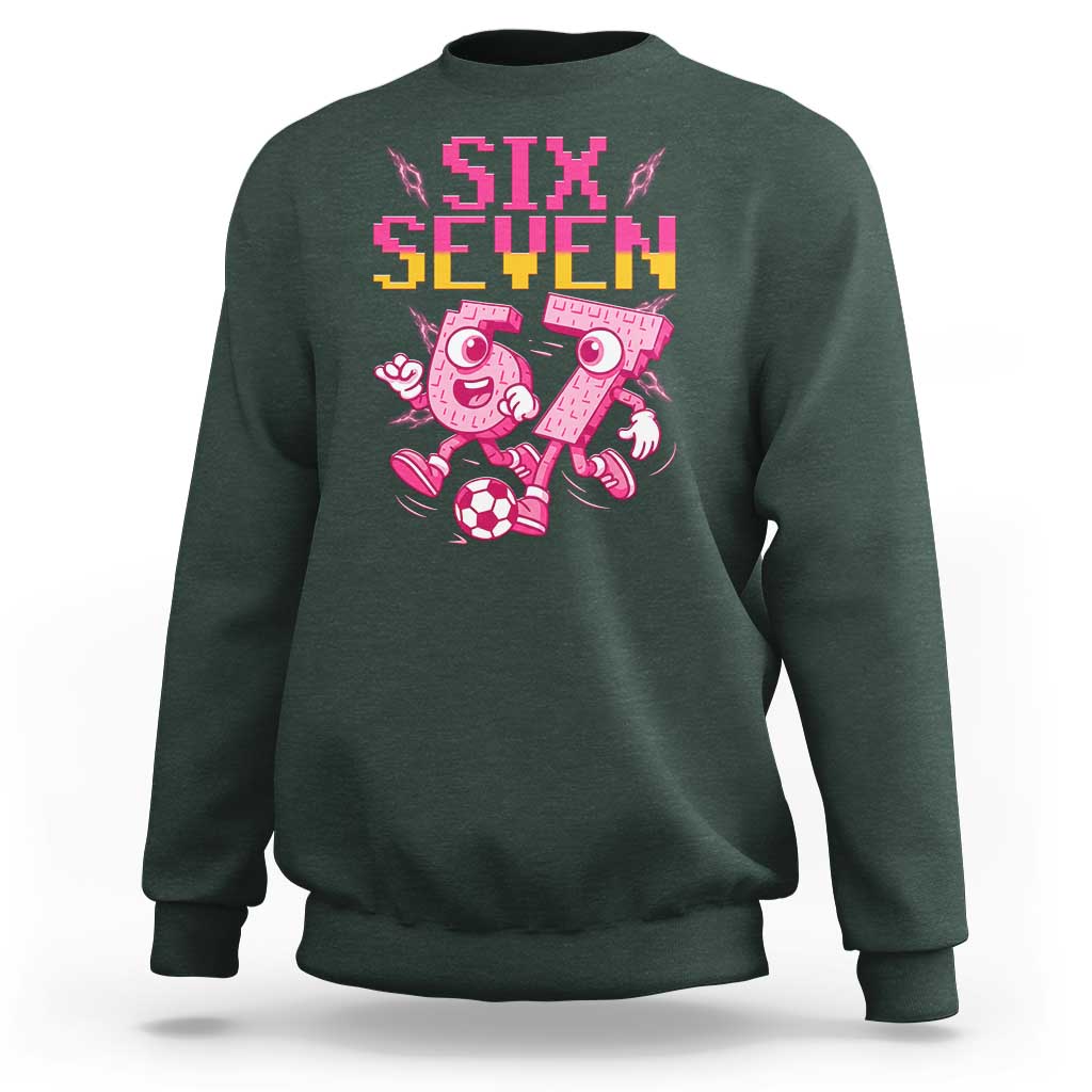 Funny Gen Z Alpha Gift Sweatshirt Six Seven Meme Soccer Lover