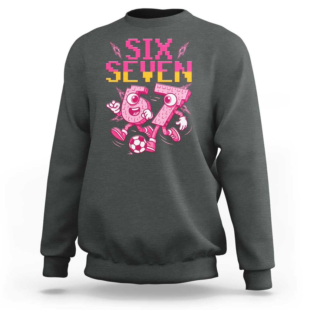 Funny Gen Z Alpha Gift Sweatshirt Six Seven Meme Soccer Lover