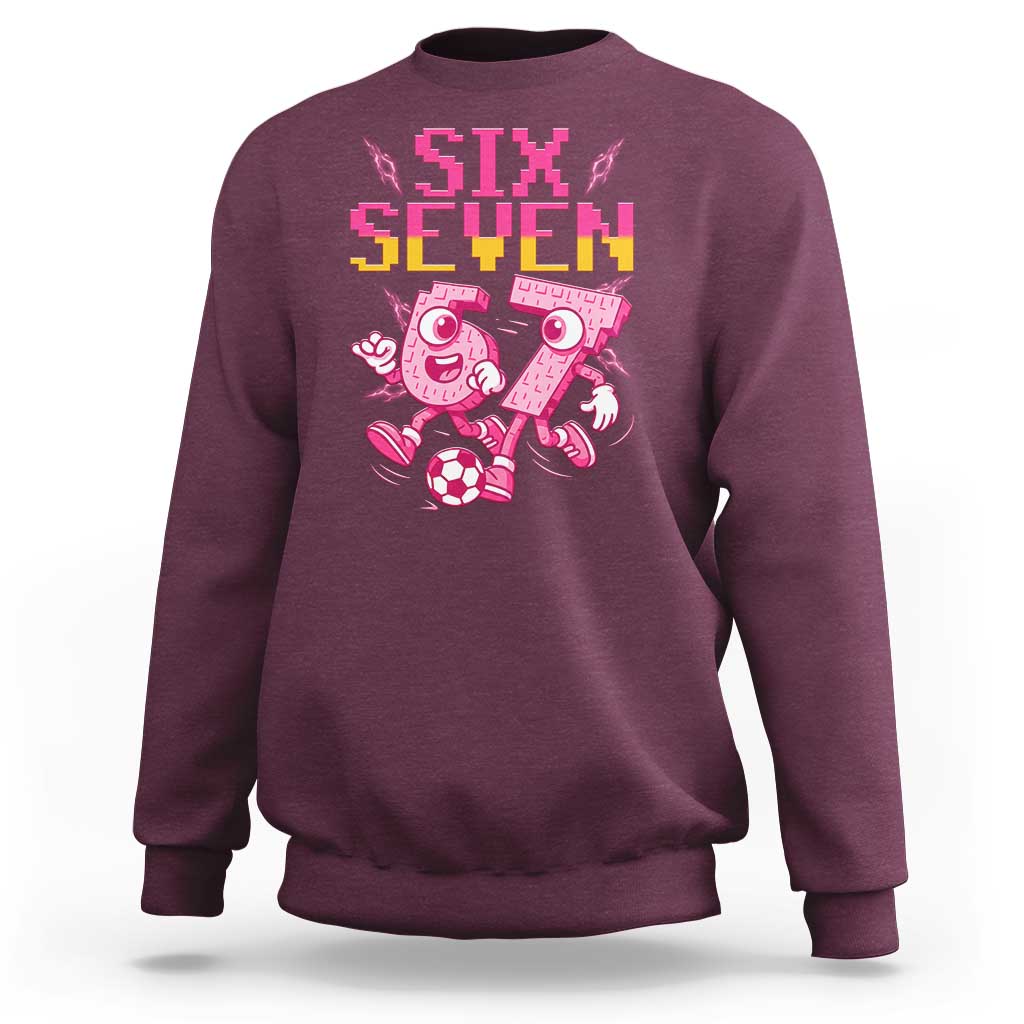 Funny Gen Z Alpha Gift Sweatshirt Six Seven Meme Soccer Lover