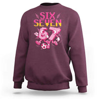 Funny Gen Z Alpha Gift Sweatshirt Six Seven Meme Soccer Lover