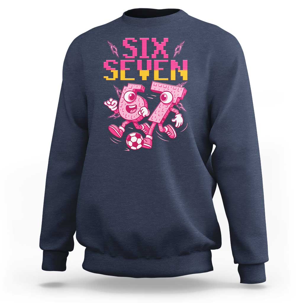Funny Gen Z Alpha Gift Sweatshirt Six Seven Meme Soccer Lover