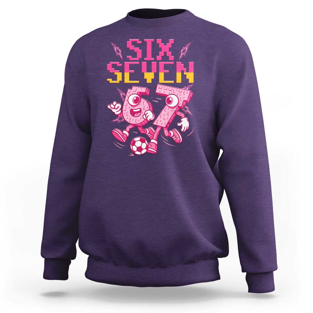 Funny Gen Z Alpha Gift Sweatshirt Six Seven Meme Soccer Lover