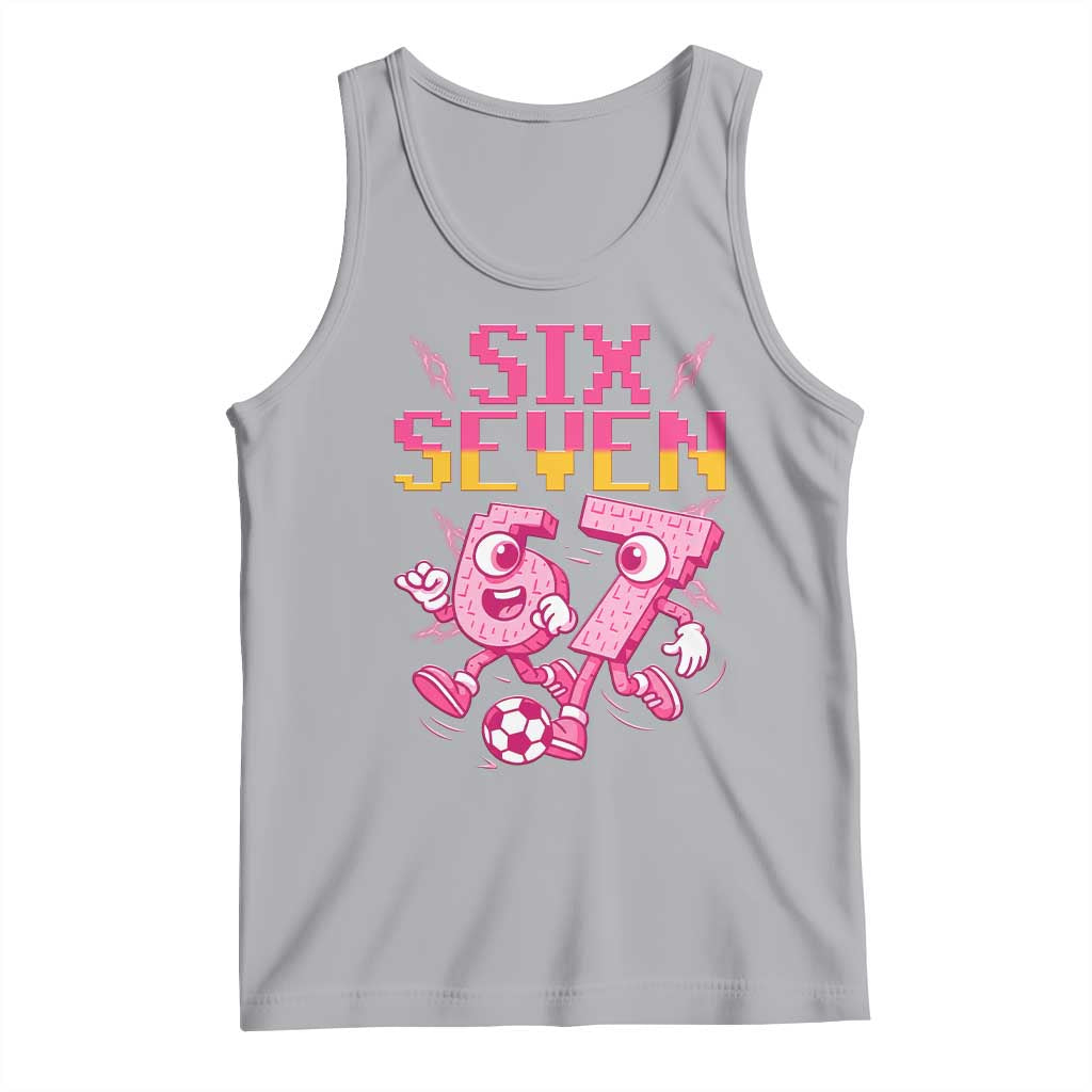 Funny Gen Z Alpha Gift Tank Top Six Seven Meme Soccer Lover