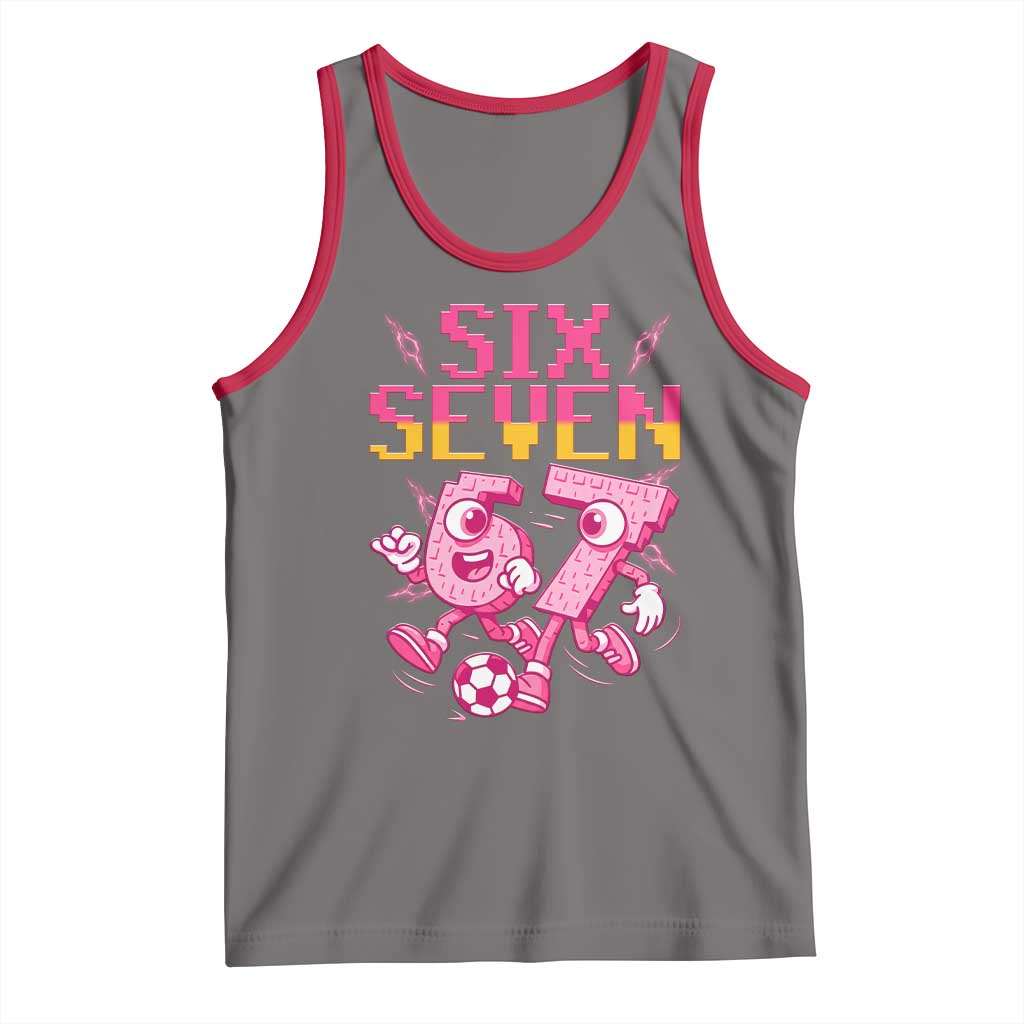 Funny Gen Z Alpha Gift Tank Top Six Seven Meme Soccer Lover
