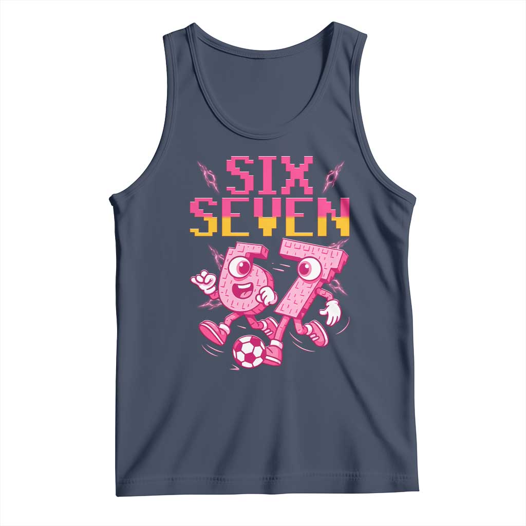 Funny Gen Z Alpha Gift Tank Top Six Seven Meme Soccer Lover