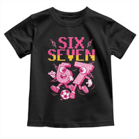 Funny Gen Z Alpha Gift Toddler T Shirt Six Seven Meme Soccer Lover