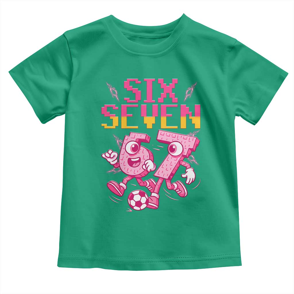 Funny Gen Z Alpha Gift Toddler T Shirt Six Seven Meme Soccer Lover