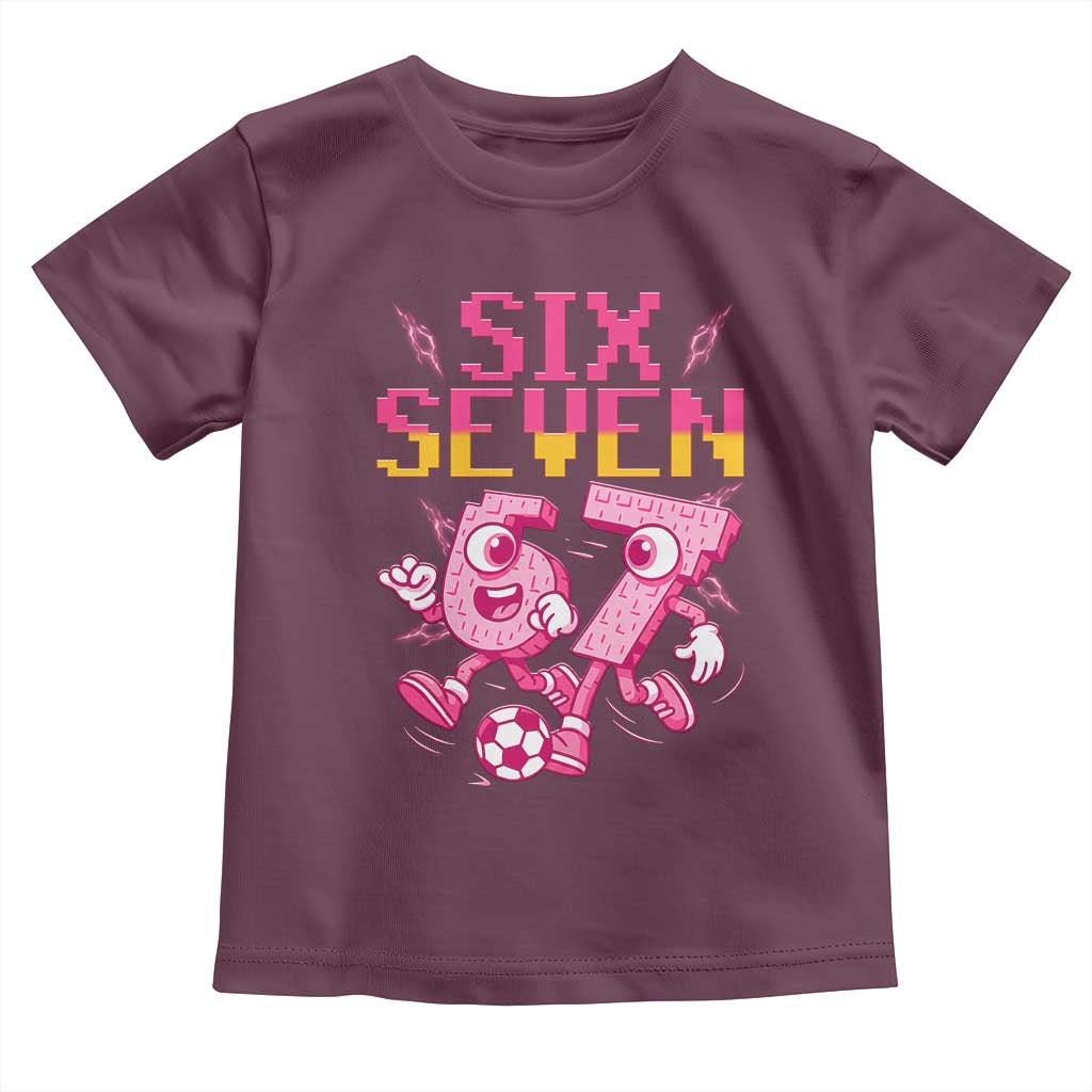 Funny Gen Z Alpha Gift Toddler T Shirt Six Seven Meme Soccer Lover