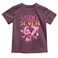 Funny Gen Z Alpha Gift Toddler T Shirt Six Seven Meme Soccer Lover