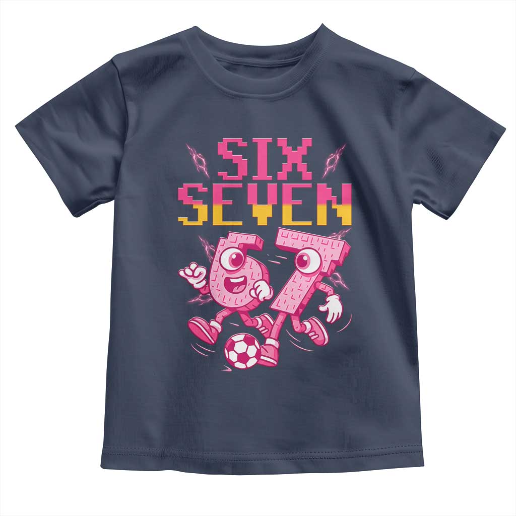 Funny Gen Z Alpha Gift Toddler T Shirt Six Seven Meme Soccer Lover