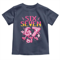 Funny Gen Z Alpha Gift Toddler T Shirt Six Seven Meme Soccer Lover