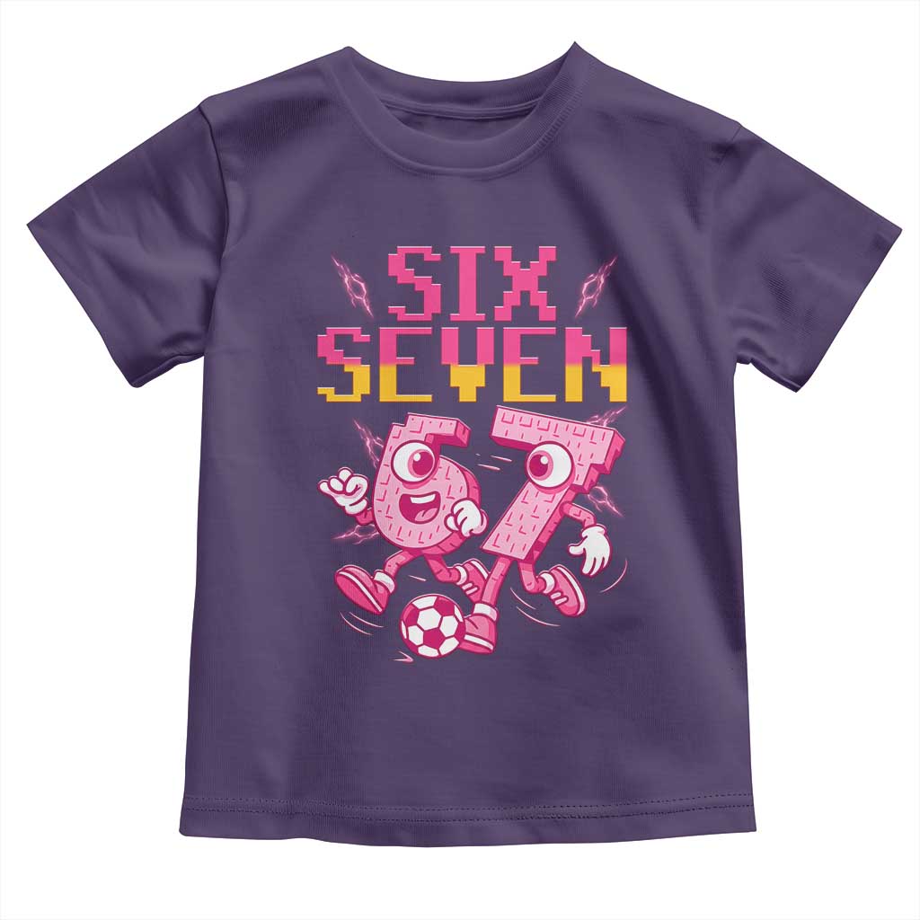 Funny Gen Z Alpha Gift Toddler T Shirt Six Seven Meme Soccer Lover