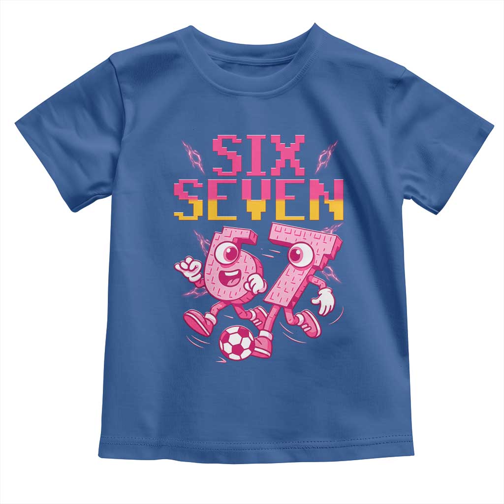Funny Gen Z Alpha Gift Toddler T Shirt Six Seven Meme Soccer Lover