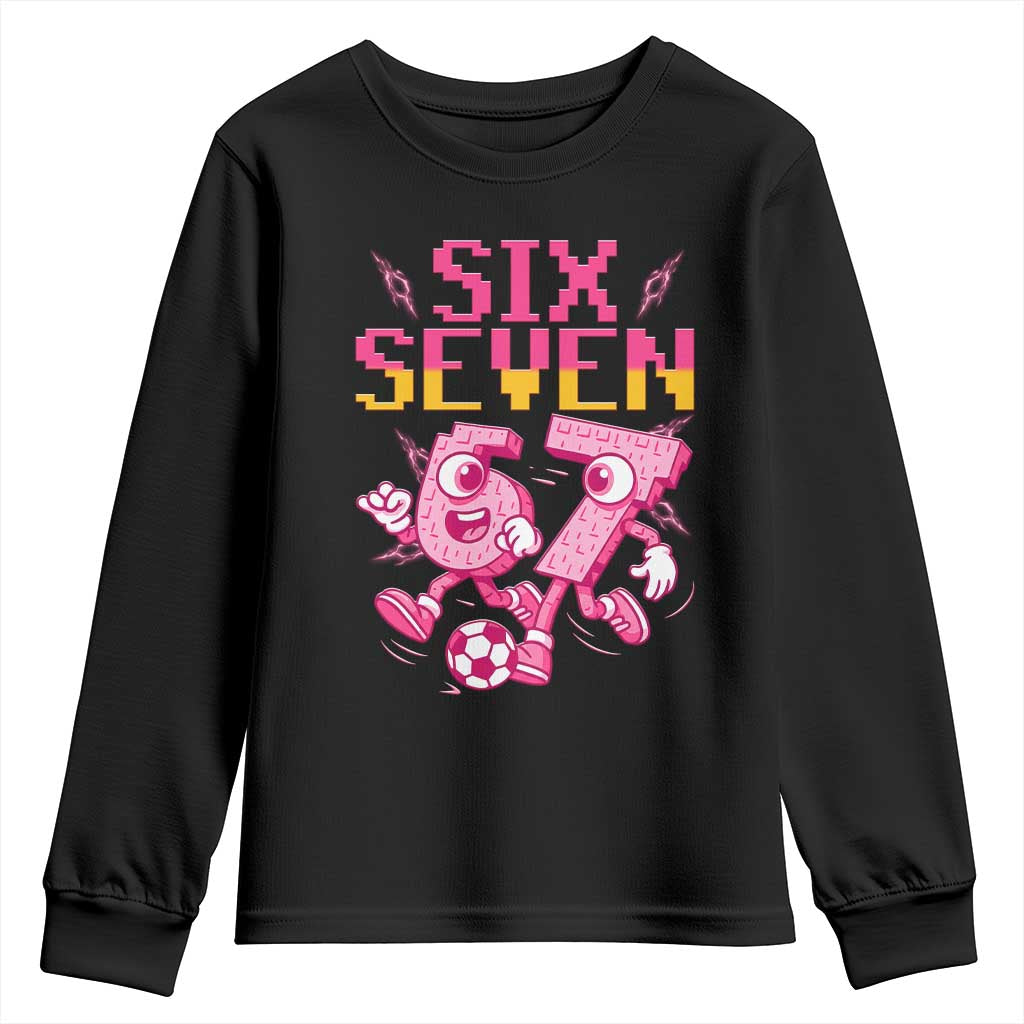 Funny Gen Z Alpha Gift Youth Sweatshirt Six Seven Meme Soccer Lover