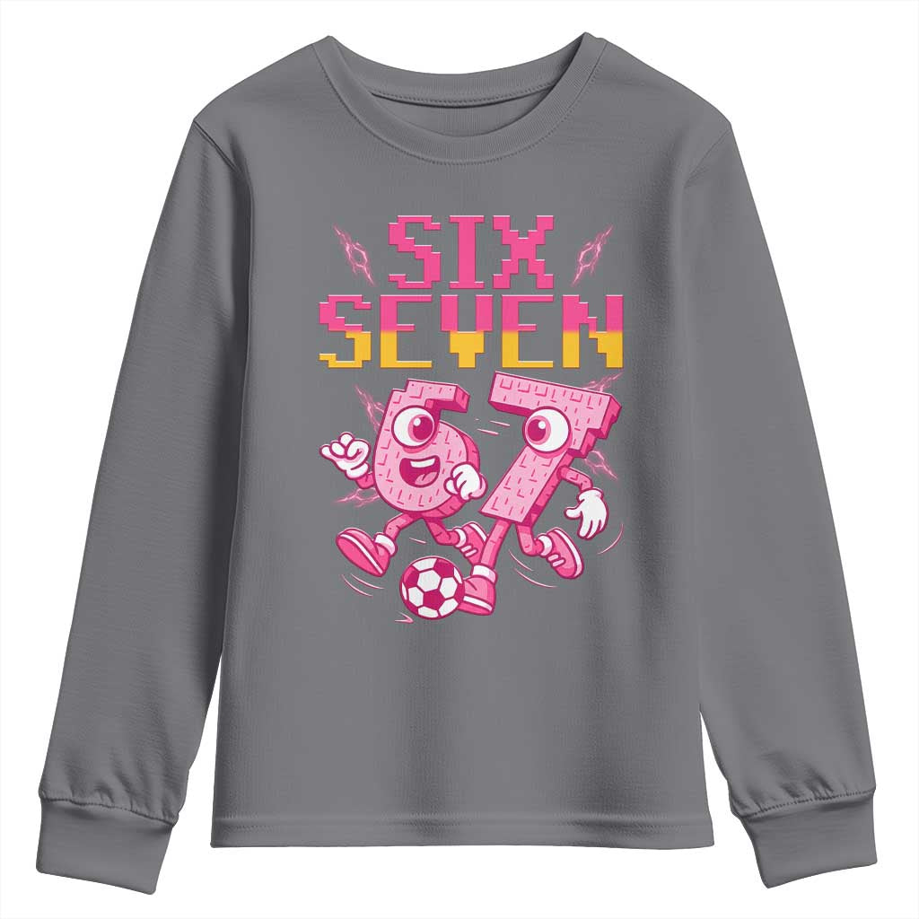 Funny Gen Z Alpha Gift Youth Sweatshirt Six Seven Meme Soccer Lover