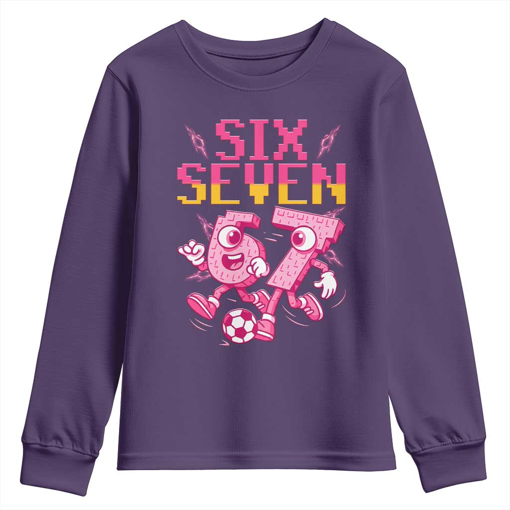 Funny Gen Z Alpha Gift Youth Sweatshirt Six Seven Meme Soccer Lover
