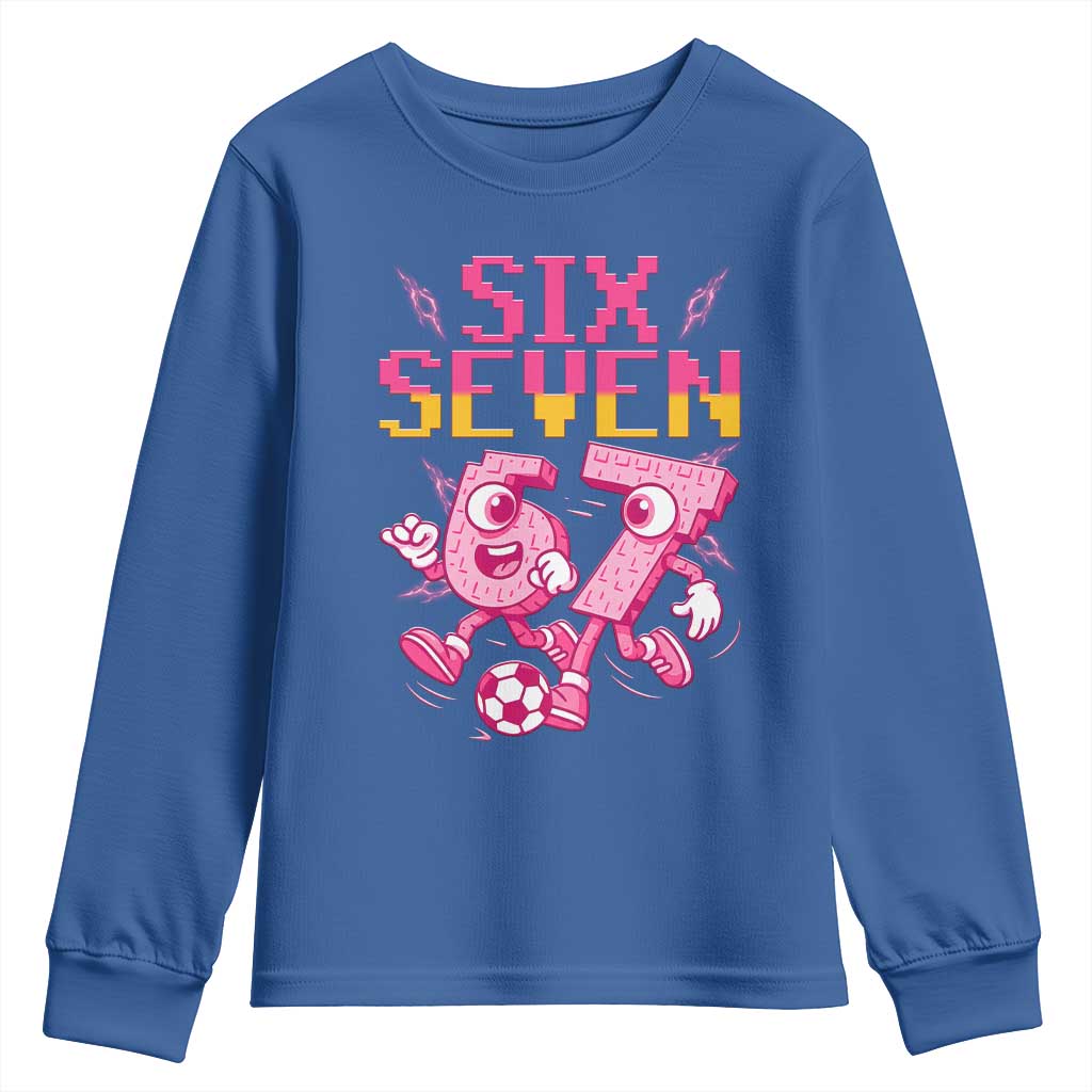 Funny Gen Z Alpha Gift Youth Sweatshirt Six Seven Meme Soccer Lover