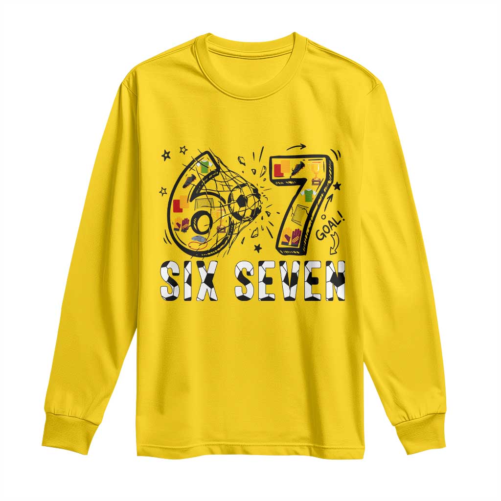 Six Seven Meme Soccer Lover Long Sleeve Shirt Funny Gift For Gen Z