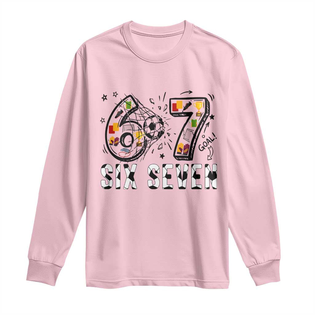 Six Seven Meme Soccer Lover Long Sleeve Shirt Funny Gift For Gen Z
