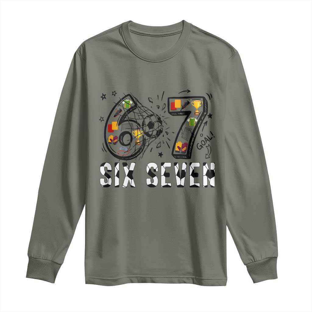 Six Seven Meme Soccer Lover Long Sleeve Shirt Funny Gift For Gen Z