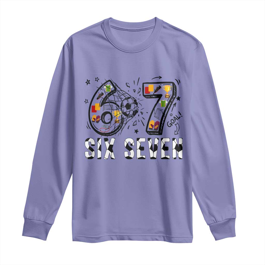 Six Seven Meme Soccer Lover Long Sleeve Shirt Funny Gift For Gen Z