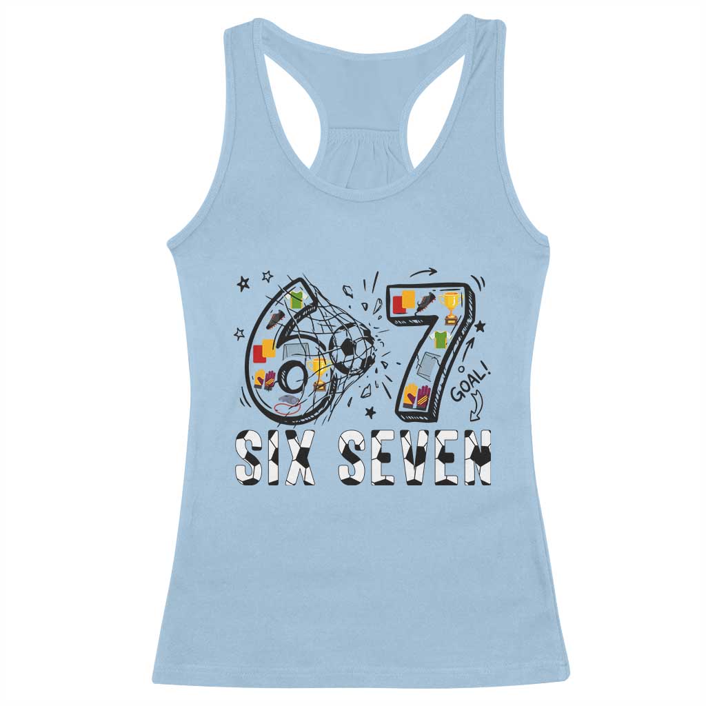 Six Seven Meme Soccer Lover Racerback Tank Top Funny Gift For Gen Z