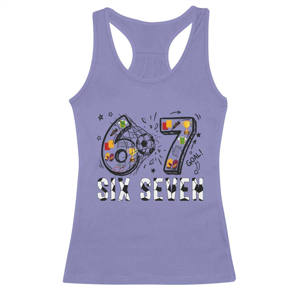 Six Seven Meme Soccer Lover Racerback Tank Top Funny Gift For Gen Z