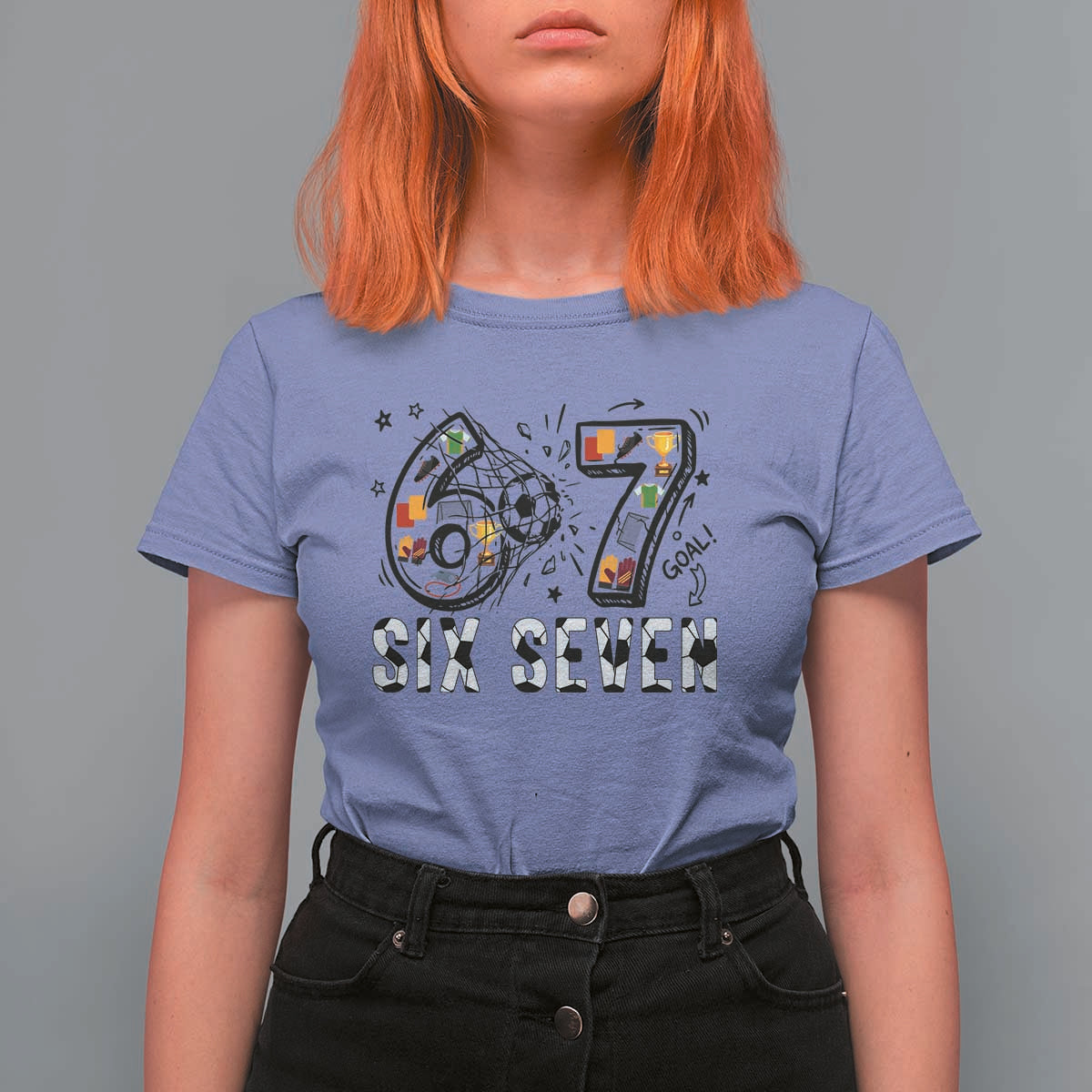 Six Seven Meme Soccer Lover T Shirt For Women Funny Gift For Gen Z