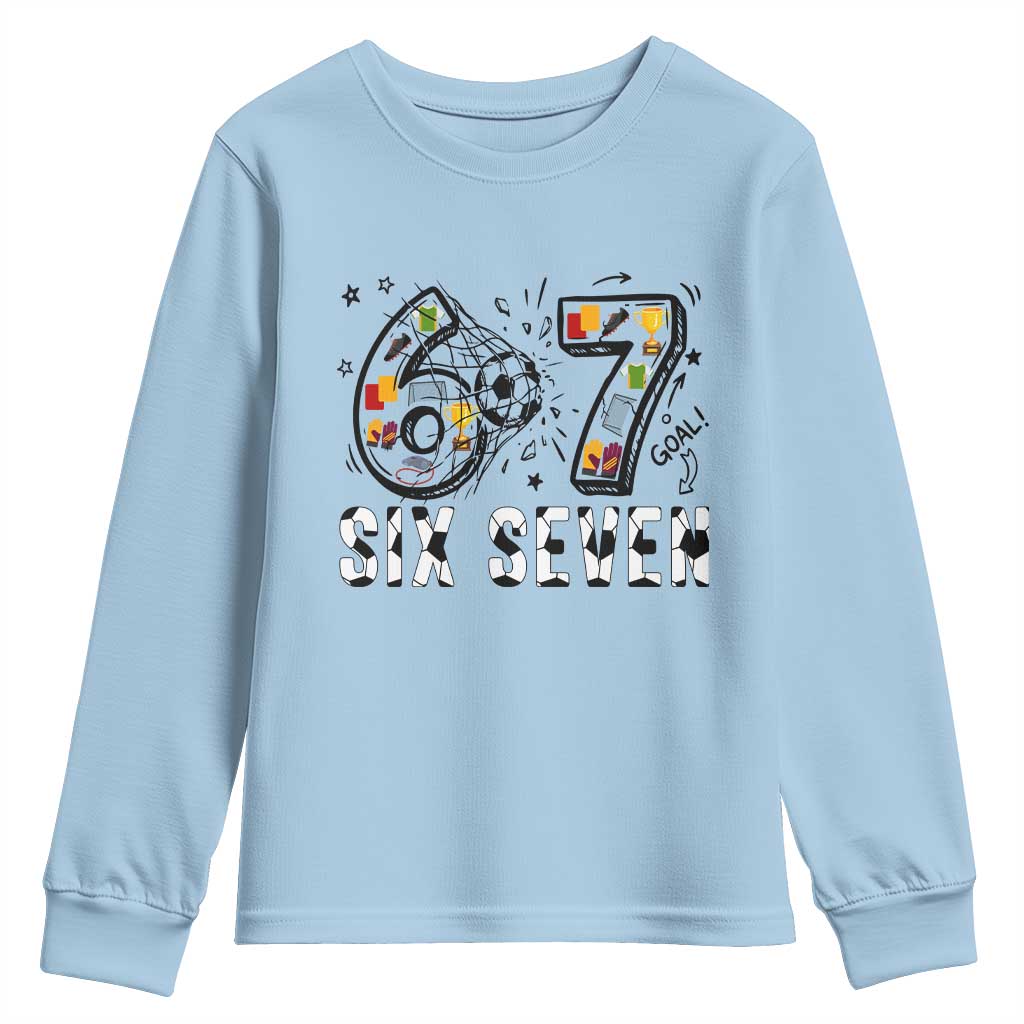 Six Seven Meme Soccer Lover Youth Sweatshirt Funny Gift For Gen Z