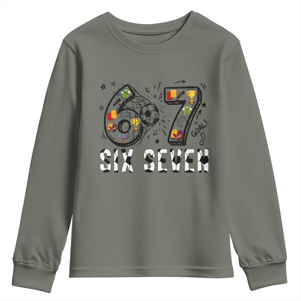 Six Seven Meme Soccer Lover Youth Sweatshirt Funny Gift For Gen Z