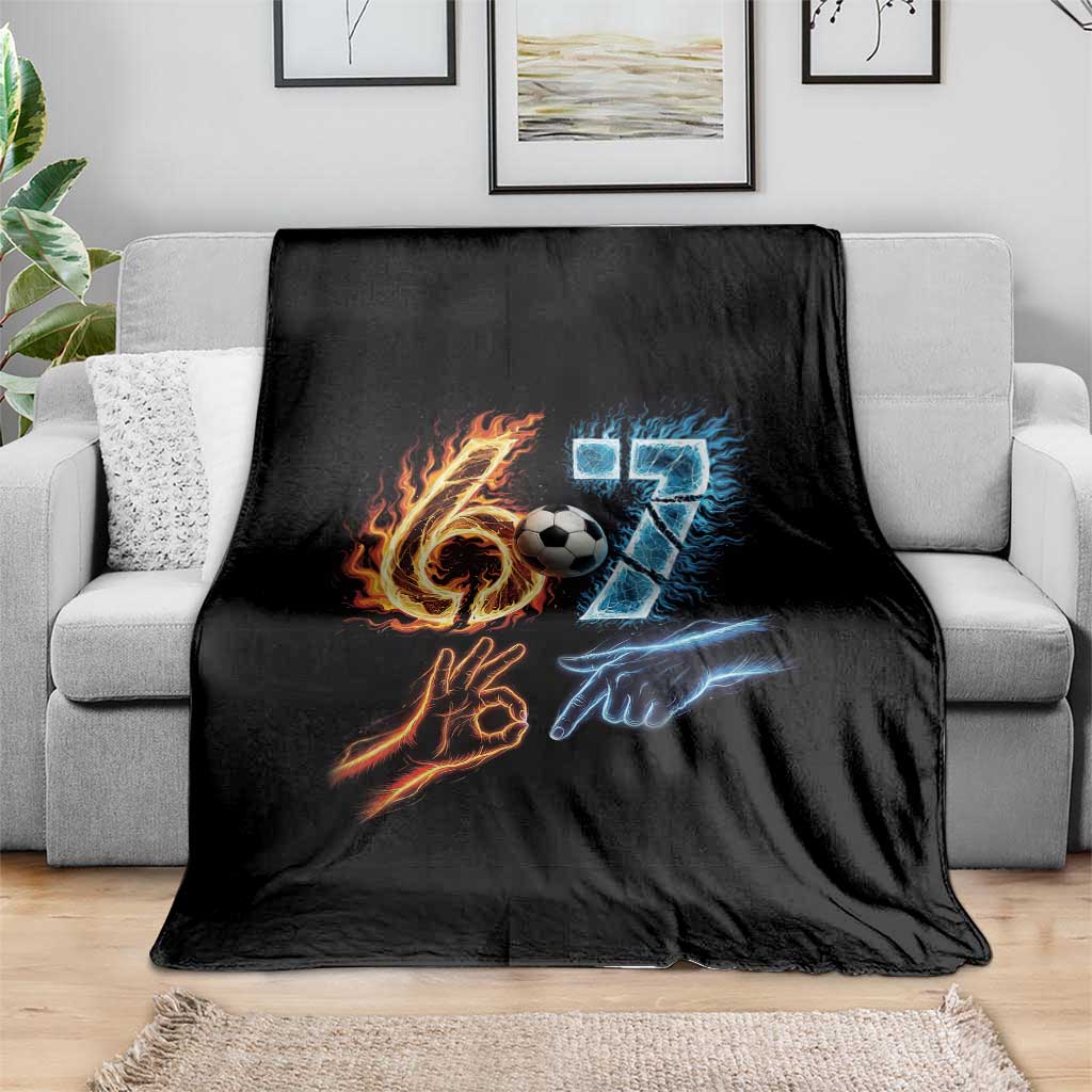 Funny Soccer Lover Throw Blanket Six Seven Meme Trending Gift