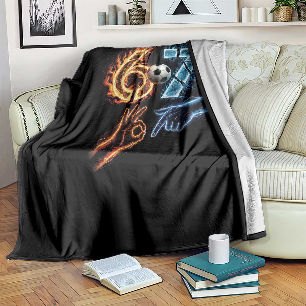 Funny Soccer Lover Throw Blanket Six Seven Meme Trending Gift