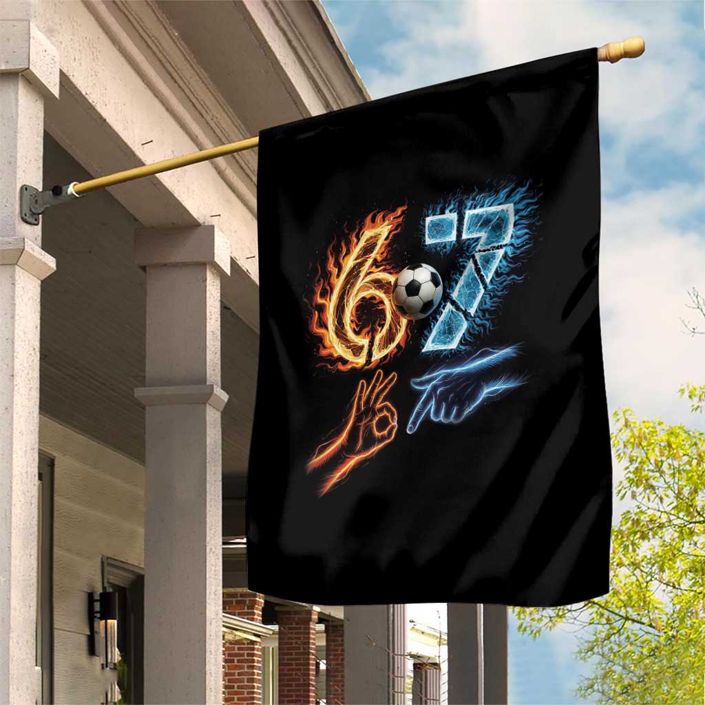 Funny Soccer Lover Garden Flag Six Seven Meme Trending Gift