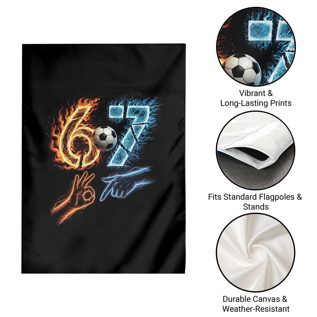 Funny Soccer Lover Garden Flag Six Seven Meme Trending Gift