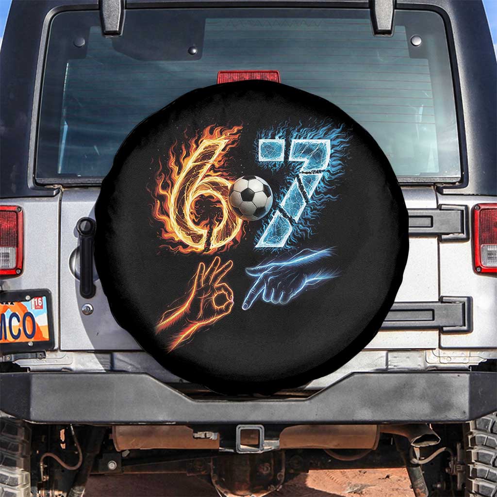 Funny Soccer Lover Spare Tire Cover Six Seven Meme Trending Gift