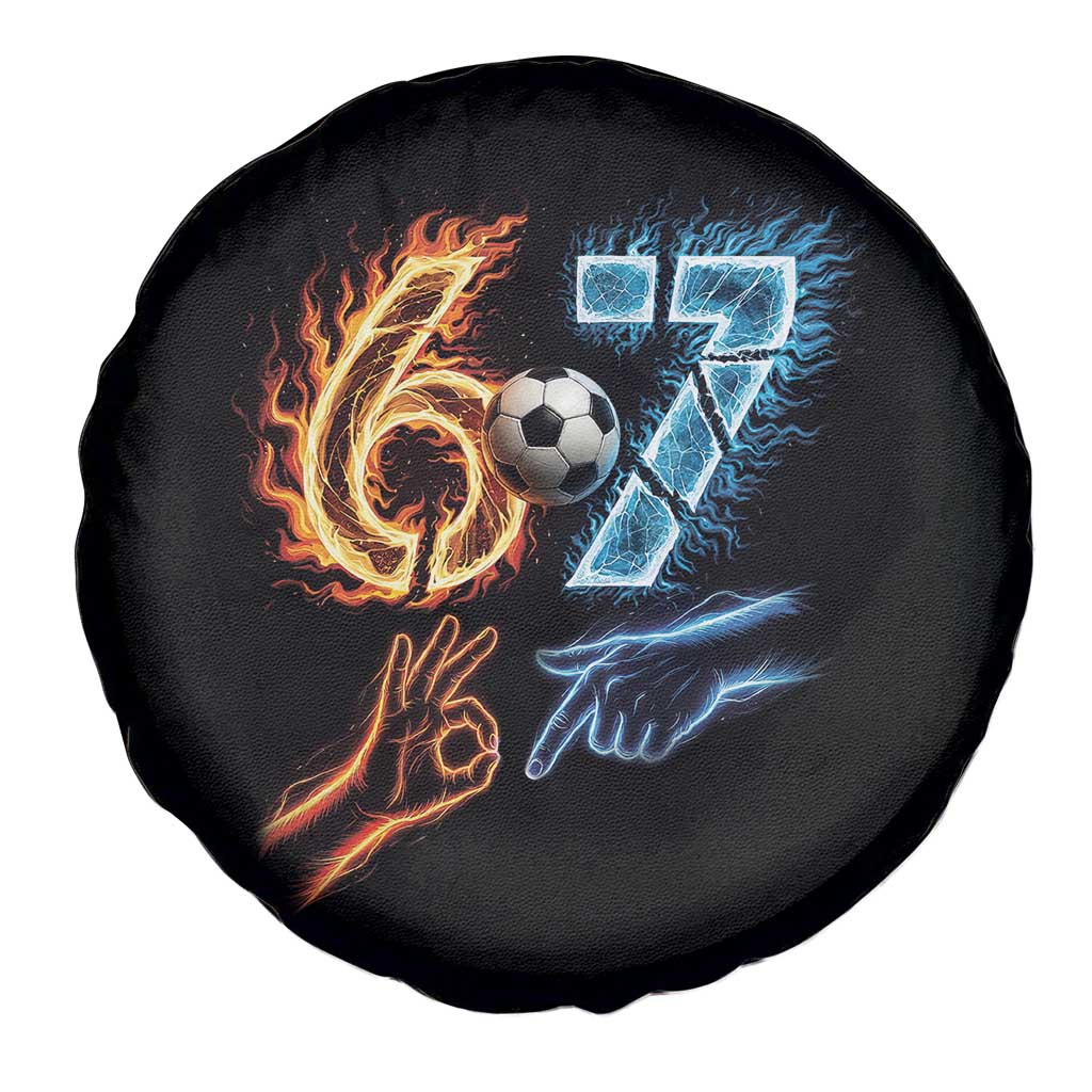 Funny Soccer Lover Spare Tire Cover Six Seven Meme Trending Gift