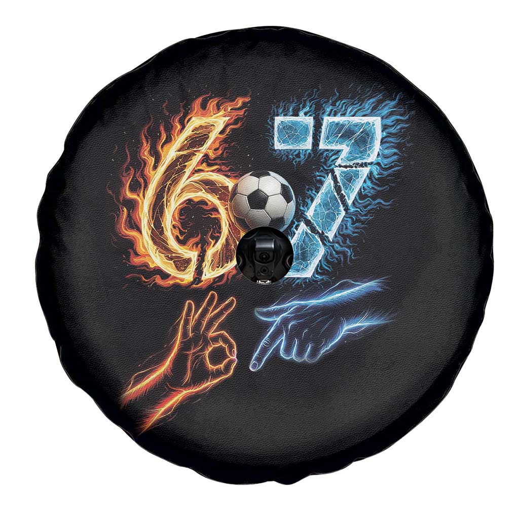 Funny Soccer Lover Spare Tire Cover Six Seven Meme Trending Gift